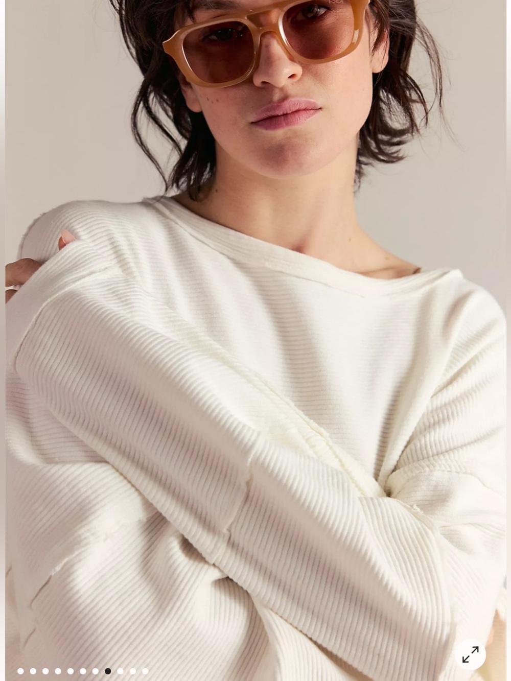 We The Free Total Eclipse Tee Size XL Ivory Oversized Pullover - Picture 2 of 14